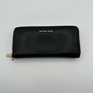 Michael Kors Black Zip-Around Wallet